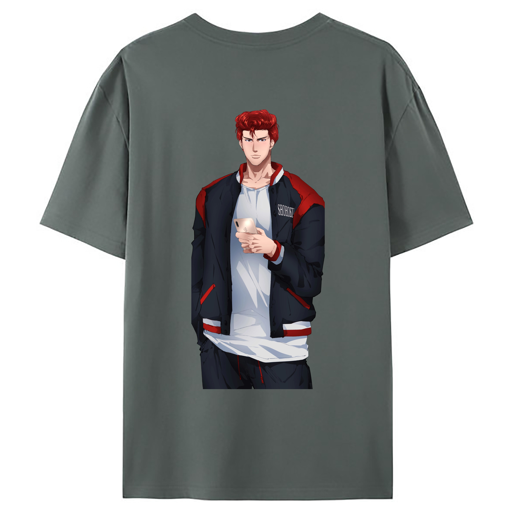 （画像用） SLAM DUNK／スラムダンク 綿100％ メンズ半袖Tシャツ（バックプリント） 通気性